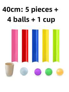 10pcs Random Color U-Shaped Groove Energy Transmission Outdoor Expansion Training Team Building Game Props Funny Sports Competition Equipment (Ball And Groove Color Random) - Multicolor - View 5