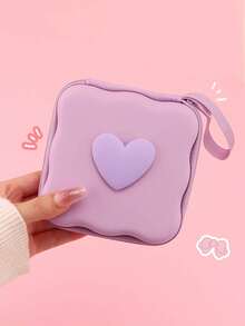 Portable Large Capacity Data Cable Storage Bag, Cute Heart-Shaped Candy Colored Zipper Storage Bag, Digital Accessory Storage Box, Anti Drop Zipper Bag, Can Store Data Cables/Headphones/Change/Keys/Small Documents/USB Drive/CCD Camera, Etc - View 17
