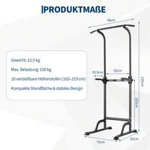 Techigher Multi-Functional Power Tower Pull Up Station For Home Gym, 10-Level Height Adjustable Dip Bar & Chin Up Frame, Heavy-Duty Calisthenics Equipment, 150kg Max Capacity - Multicolor - View 6