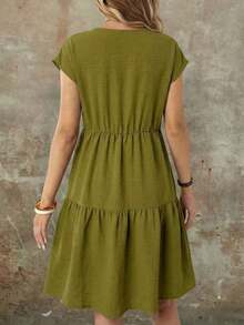 Women Midi Dresses - Silver - View 4