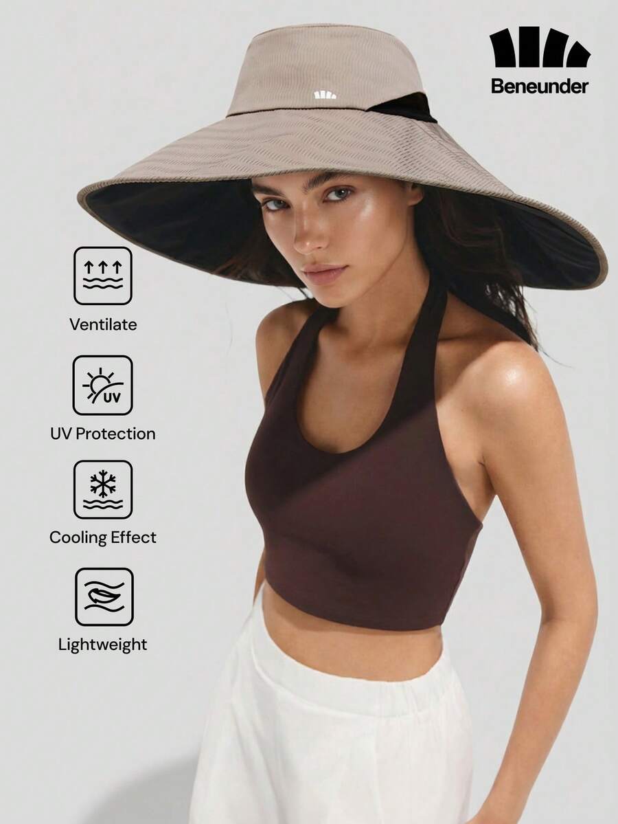 Beneunder Women's Wide Brim PVC Coated Umbrella Sun Hat BM015 - Grey - View 1