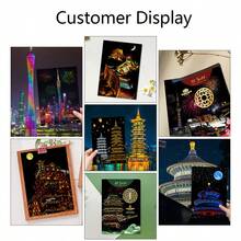 8Pcs Sparkling Metropolis Scratch Art Papers, Scratch Off And Make Your Own Unique Night City View - Black Magic Paper DIY Craft, Stress Relief, Perfect Gift For Birthdays, Thanksgiving & Christmas, Random Style - 8-piece Scratch Paper Art Kit - View 10