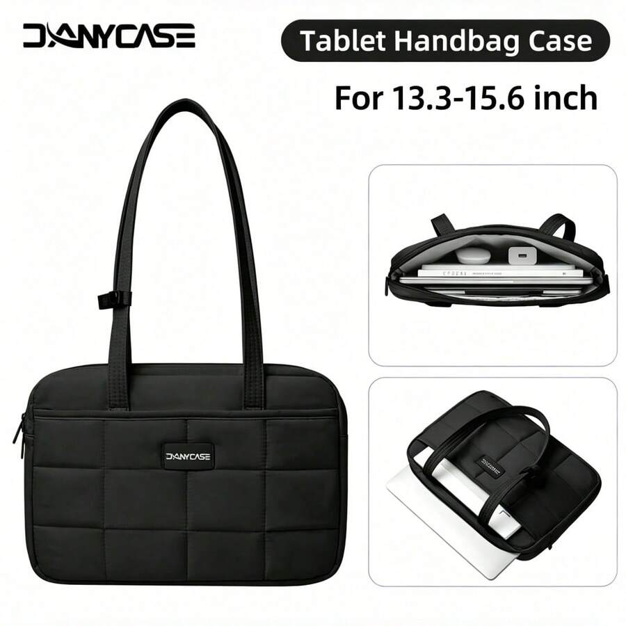 DANYCASE Bolsa para portátil de 13.3-15.6 pulgadas, bolsa de almacenamiento portátil para computadora, funda ligera de unicolor para tableta, unisex, compatible con iPad