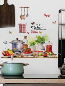 Pastoral Watercolor Jam Kitchen Wall Stickers, Waterproof And Oil-Proof, Removable Self-Adhesive Paper, DIY Cozy Kitchen Wall Decor - Wall Stickers - View 11