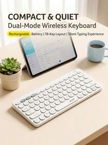 Acer Dual-Mode Wireless Charging Keyboard And Mouse Set, 2.4G Bluetooth Silent Round Keycaps, Portable Office Keyboard And Mouse, Compatible With Multiple Devices - View 13