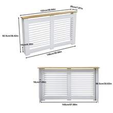 UNHO Modern White Radiator Cover MDF Cabinet Heater Enclosure With Wood Top 35.6" H - White - View 10