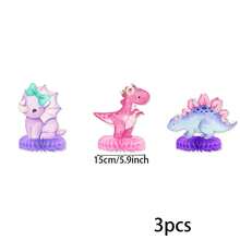 1 Set Papier Girlande / 6 Stücke Papier Spiral Hängedekorationen / 3 Stücke Papier Waben Tischdekorationen Dinosaurier Geburtstags Party Dekorationen Pastell Dinosaurier Geburtstags Banner Dinosaurier Hängende Wirbel Tischdekoration - Verschiedenfarbig - Übersicht 9