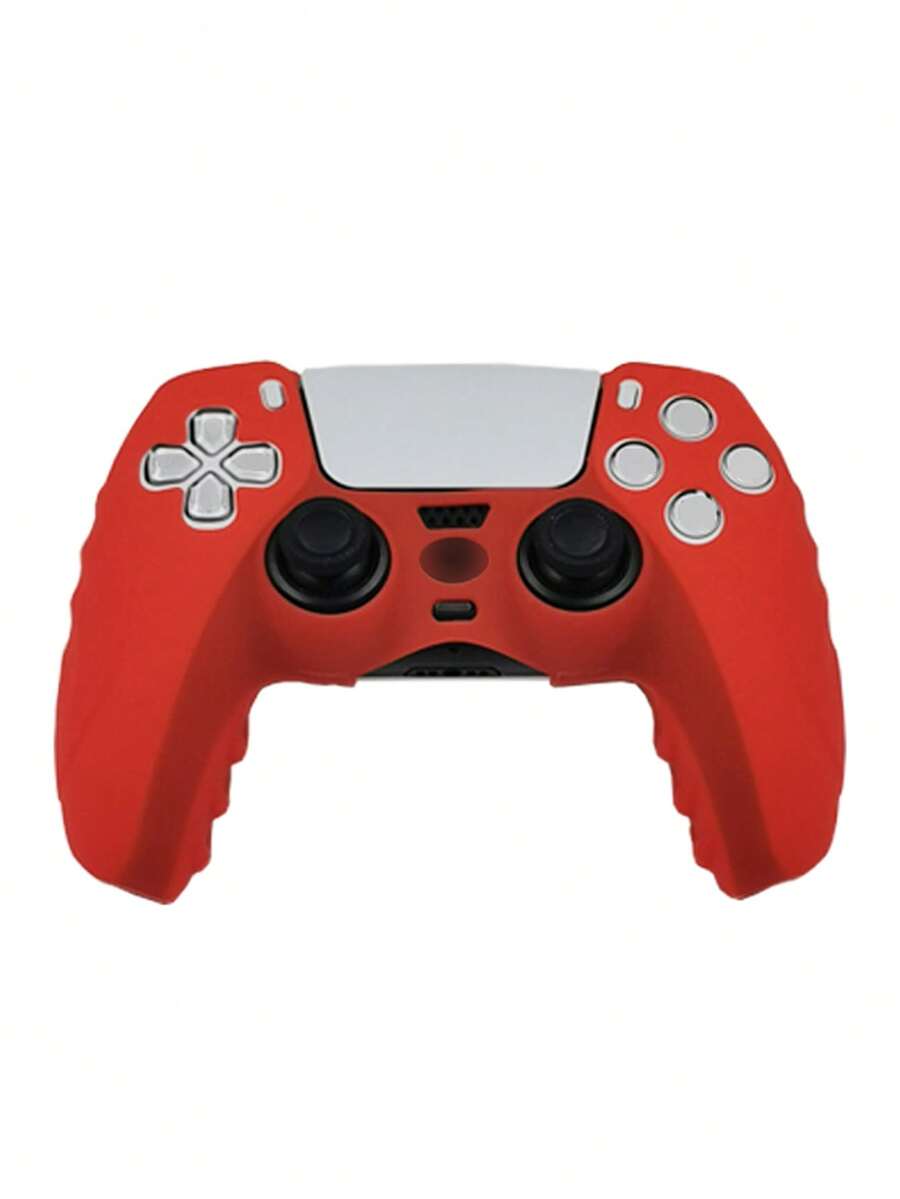 Compatible con PlayStation 5, diseño antideslizante, antirayaduras y antitranspiración que mejora la sensación de control de juego, gran apertura inferior para carga directa, accesorio de juego práctico - Rojo - Ver 1