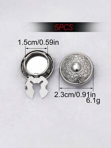 1/2/5pcs 23mm Vintage Totem Pattern Round Button Covers, Metal Button Covers, Detachable Button Covers With Clips, 3D Decorative Buttons For Clothing, Button Snaps With Pliers, Suitable For Dresses, Evening Gowns, Shirts Accessories - Multicolor - View 18