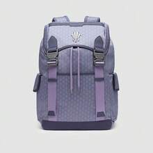 Anta Kyrie Irving Series | Kyrie Denim Vintage Floral Backpack Large Capacity Men's School Bag - Gray Purple-2 - View 6