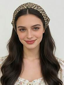 4pcs Leopard Print Triangle Headband/High Quality Elastic Headband/Unisex Hair Accessory/Hottie Style Hair Band/A Gift For Friends - Multicolor - View 3