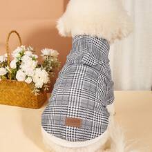 Plaid Print Pet Hoodie - Multicolor - View 1