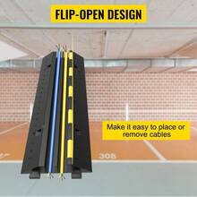 3 Pcs 2-Rubber Electrical Wire Cover Cord Protector Ramp 11000 Lbs - 40 X 10 X 2 Inch + 2 - View 6