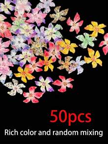 200件 3D花卉美甲裝飾，冰透樹脂花瓣美甲寶石，美甲用品，節日禮物美甲飾品 - 彩色 - 查看 5