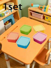 Multi-Color Mini Food Storage Containers, Rainbow Candy And Nut Storage Boxes, Petal-Shaped Lidded Storage Boxes/Fruit Plates, Stackable And Reusable Kitchen Spice And Jam Dishes, Back To School Gifts And Student Essentials - Multicolor - View 9