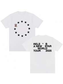 T-Shirt A New World Merch For Women, Hip-Hop Clothing, Casual Cotton T-Shirts, Harajuku T-Shirts, Streetwear, Men's T-Shirts - White - View 1