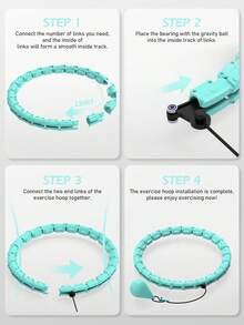 JLoibao Weighted Circle untuk Dewasa, Alat Penurunan Berat Badan, Ukuran Plus 47 Inci/120cm, 24 Mata Rantai yang Dapat Dilepas & Bola Kosong DIY, Latihan yang Cocok untuk Wanita dan Pemula - Cadet Blue - View 3