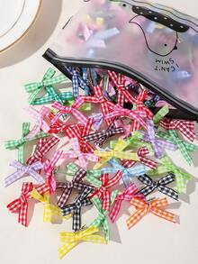 30pcs Girls Multi-Color Fabric Bow Plaid Ribbon Hair Clips, Versatile Bangs Back Head Side Clips, Hair Accessories For Daily Use - Multicolor - View 1