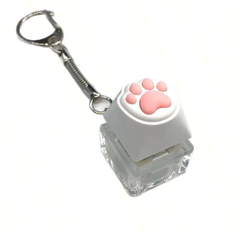 Cat Paw Shaped Stress Relief Keyboard With Cat Paw Keychain, Phone Charm And Mechanical Keyboard Clicking Sound, Suitable For Back To School Season And Teenagers To Relieve Stress,