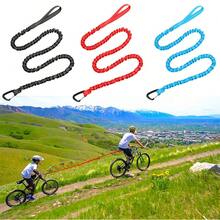1pc Retractable Elastic Bicycle Tow Rope, Polyester Shock-Absorbing Mountain Bike Tow Strap With Carabiner, Outdoor Parent-Child Use - Multicolor - View 4