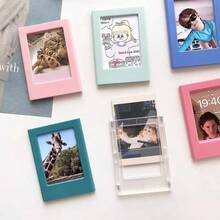 1pc/Set Magnetic Photo Frame, Reusable Magnetic Photo Wall For Instant Camera Photos, Suitable For Fridge, Office Desk, Whiteboard Decoration, Mini Desktop Photo Frame, Designed For Instant Camera Photos, Easily Display Your Precious Memories, Ins Style, Mini 3-Inch Magnetic Frame For Instant Camera Mini Photos, Fridge Magnet, Office & Kitchen Decor - Multicolor - View 3