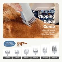 Sweetcrispy Pet Grooming Vacuum Kit, 3 Adjustable Suction Modes Dog Hair Clipper, 5 Professional Grooming Tools With Low Noise Cat Hair Clippers, 2.5L - Grey - View 5