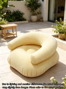 5/1pc Portable Inflatable Armrest Slouchy Sofa, Soft Flocked Inflatable Chair, Multi-Color Lightweight Foldable Outdoor Inflatable Lounge Chair, Suitable For Camping, Picnic, Beach, Dorm, Back To School, Indoor Reading And Relaxation, Easy To Inflate And Deflate Leisure Furniture - Multicolor - View 13