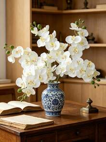 1PC Artificial Phalaenopsis Orchid, Wedding Decoration, DIY Material, Bridal Bouquet, Wedding Car Decoration, Arch Decoration, Home, Restaurant, Bedroom, Vase Decoration, Procession Decoration, New Year Gift, Valentine's Day Gift, Graduation Gift - White - View 7