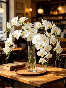 1PC Artificial Phalaenopsis Orchid, Wedding Decoration, DIY Material, Bridal Bouquet, Wedding Car Decoration, Arch Decoration, Home, Restaurant, Bedroom, Vase Decoration, Procession Decoration, New Year Gift, Valentine's Day Gift, Graduation Gift - White - View 5
