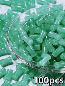 100pcs 6x12mm Bamboo Joint Shaped Glass Loose Beads - DIY Handmade Hair Sticks, Bracelets, Necklaces Accessories, Vintage Jewelry Craft Materials - Multicolor - View 10