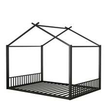 Kids Bed Frame House Shape - 140 X 200 Cm - White - 黑色 - 查看 8