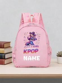 1pc Back To School Personalized Customized Backpack, Casual Versatile K-POP Theme Print, Zipper Closure Nylon Material, Adjustable Shoulder Straps, Hand-Carry, Suitable For School, Commuting, Shopping, Daily Use. Birthday Gift. - One Size - View 15