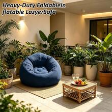 Comfortable Flocked Inflatable Bean Bag Sofa, Waterproof Leak-Proof Inflatable Lounge Chair, Lightweight Foldable Portable Inflatable Seat, Multiple Colors Available, Suitable For Home Relaxation, Outdoor Camping, Beach Party, Balcony Leisure And Office Nap - Multicolor - View 20
