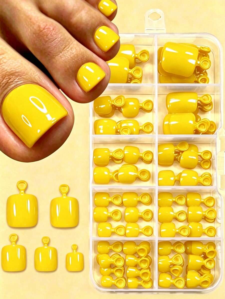 120pcs Pure White Short Fake Toenails, Wearable Toenails, Nail Art Supplies