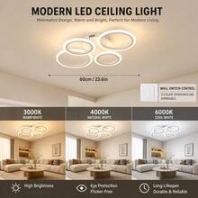三色 LED 吸顶灯，开关控制，安装简便，适用于卧室、客厅、走廊、门厅、厨房、餐厅、办公室等室内照明装饰 - 彩色 - 查看 6