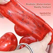 1pc-Squishy-Handmade Watermelon, Ice Cream Squeeze With Sand Sound, Super Soft And Squeezable, Suitable For Teenagers And Adults To Relieve Stress, -Birthday Gift-Holiday Gift-Party Gift, Christmas Gift First Choice Squeeze Toy - Multicolor - View 6