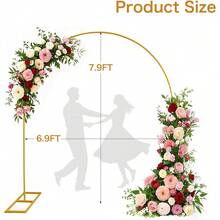 Metal Arch Frame Bracket Heavy Duty Wedding Backdrop Stand, Stable Decor Support For Birthday Party Festival Graduation Ceremony Photo Background Deco - A - View 3
