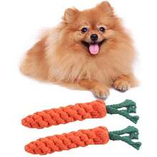 Carrot Shaped Braided Dog Rope Toys, Puppy Teething Chew Toys Durable Pet Molar Interactive Toys For Cats Rabbits Small Dogs Healthy Gift - Multicolor - View 9