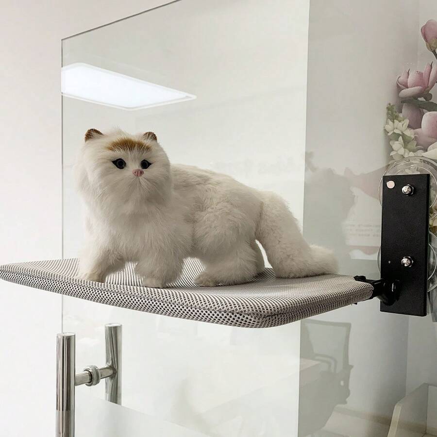 Cordless Cat Window Perch, Cat Window Bed, Cat Hammock For Wall With 4 Suction Cups, Anchor&Screw For Two Ways Of Installation, Solid Metal Frame And Reversible Cover, Foldable Cat Beds For Indoor Cats - one-size - View 1