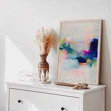 1pc Soft Pastel Tones Vertical Modern Abstract Wall Art - Pastel Ink Brushstroke Poster, Vertical Canvas Suitable For Living Room, Bedroom, Dorm Decor - Spring Fall Aesthetic, No Frame Included - Multicolor - View 6