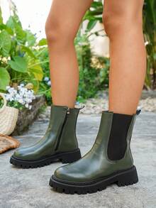 Bốt xỏ chân size lớn - màu xanh lá - Xem 3