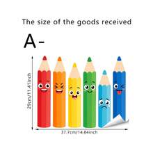 Dopamine Rainbow Cartoon Funny Smiling Face Crayon Drawing Window Sticker, Double-Sided PVC Static Adhesion Glass Decal, Suitable For Back To School Season Classroom, Kindergarten, Bedroom, Study Room And Home Decor - Multicolor - View 18