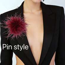 1pc Handmade Firework Feather Flower Brooch, Colorful Accessory For Women's Hats, Clothing, Wedding, Party - Feather Flower - View 15