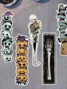 30pcs Vintage Halloween Bookmarks, Creative & Quirky Artistic Style, Versatile Reading Bookmarks For Office And Study Supplies - A - View 6