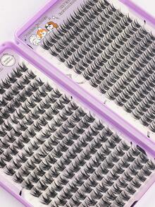 448pcs DIY Eyelash Extension Kit, Wheat & Pure Wild 2 Mixed Styles, Natural Curly Soft False Eyelashes, Suitable For Beginners, Home, Office, Party, Holiday Use - D - View 8