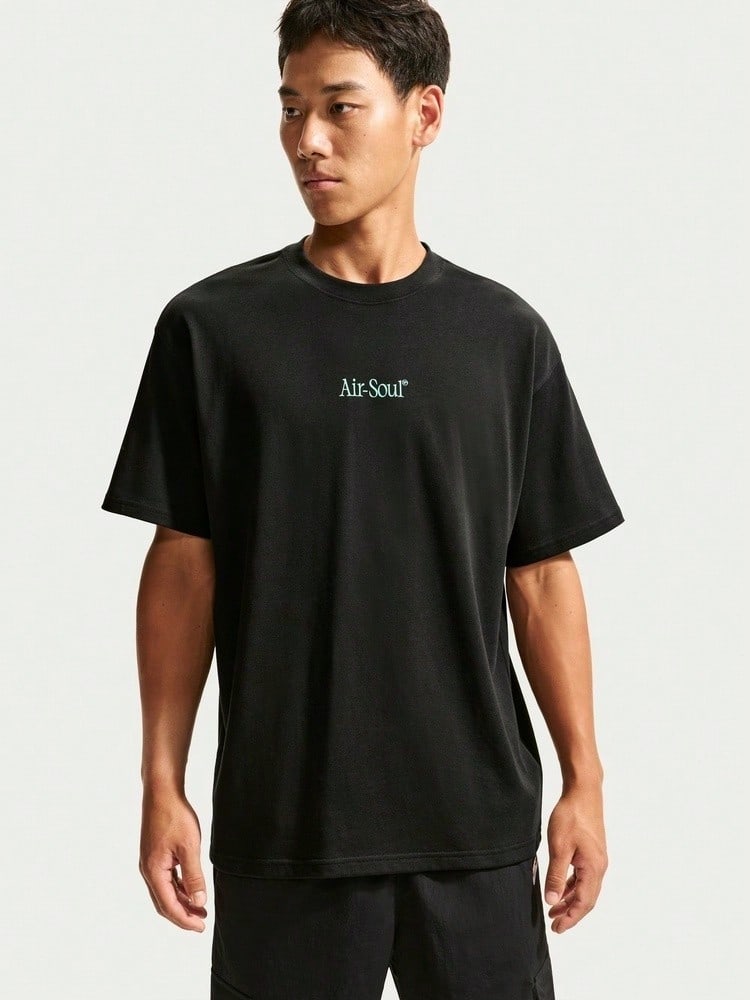 Nike Men's AS U NSW FAMILY REUNION TEE Short Sleeve Knit Collarless T-Shirt TIW1200-010 - Black - View 1