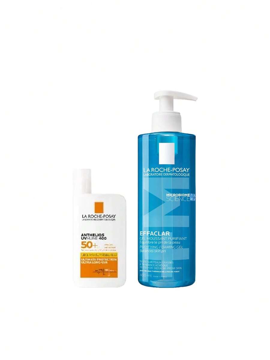 La Roche-Posay [حزمة] أنثيليوس يو في ميون 400 سائل غير مرئي بدون عطر واقي شمس SPF50+ 50 مل + إيفاكلار جل رغوي منقي مع مضخة 400 مل - أنثيليوس يو فيميون 400+ إيفاكلار - مشاهدة 1