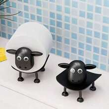 1Pc Creative Cute Cartoon Sheep Shaped Toilet Paper Holder Plastic Tissue Storage Stand For Bathroom Kitchen Desktop Home Decor New Year Valentine's Mother's Father's Day Graduation Gift - Multicolor - View 9