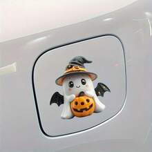 Car Decals, Halloween Pumpkin Ghost, Festive, Creative, Quirky, Stickers For Refrigerators, Car Body Decals. - Pumpkin Ghost - View 1