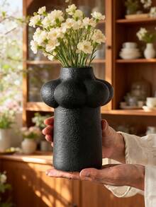 1 pieza Jarrón de cerámica mate con forma de nube, soporte para flores, múltiples colores, estilo minimalista moderno, decoración de escritorio, adecuado para boda, fiesta, hogar, oficina, Halloween, decoración navideña - florero - Ver 3